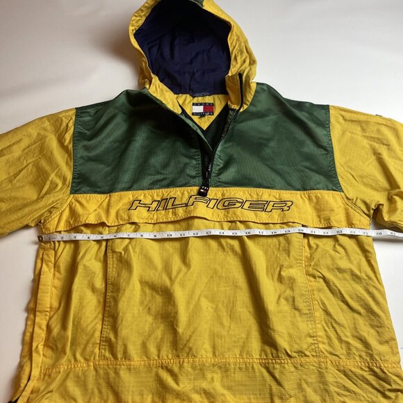 VTG Tommy Hilfiger Rare Majo Tech Green & Yellow Jacket Men Large (Read) - Picture 7 of 15
